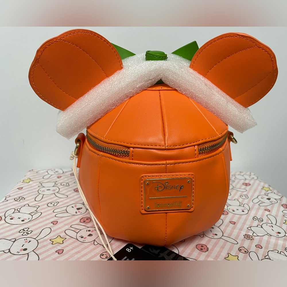 Disney Pumpkin Halloween Minnie Jack O Lantern Loungefly Crossbody Bag Purse - Picture 4 of 7